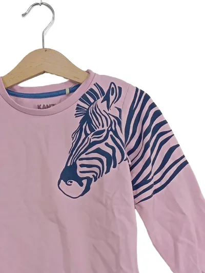 KANZ Mädchen Pullover Gr. 92 Rosa Zebra Motiv Sweatshirt Langarm