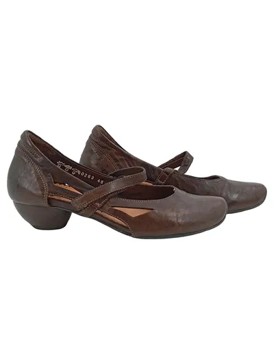 Think! Damen Ballerinas Leder Braun Gr. 37 Mary Jane Komfort