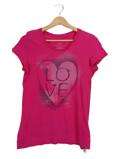 Aéropostale Damen T-Shirt Kurzarm Pink Schriftzug Casual Gr. L 40