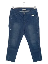 Curvy Me Damen Jeans Regular Fit Gr. 44 Nietenbesatz Blau 1