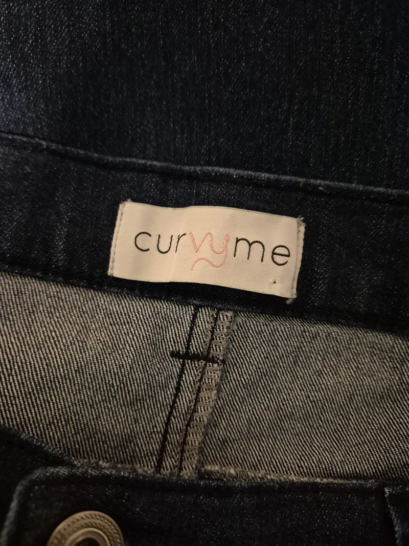 Curvy Me Damen Jeans Regular Fit Gr. 44 Nietenbesatz Blau 2