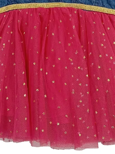Nanette Lepore Mädchen Kleid Jeans Tüllrock Pink Gold Gr. 104
