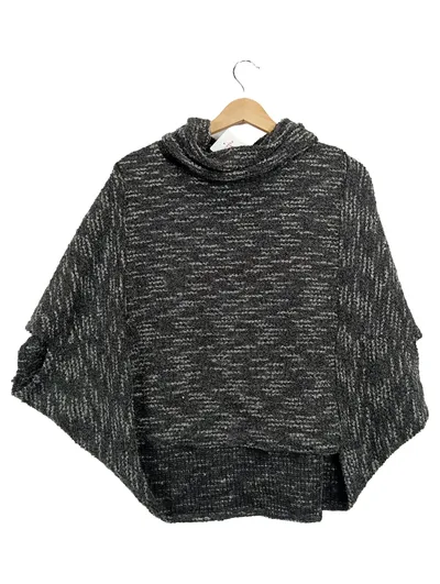 STACCATO Damen Poncho Rollkragen Grau Gr. 40/L Casual Strick