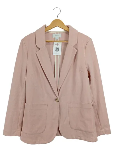 Springfield Damen Blazer Gr. 40 Pink Business Fischgrätenmuster