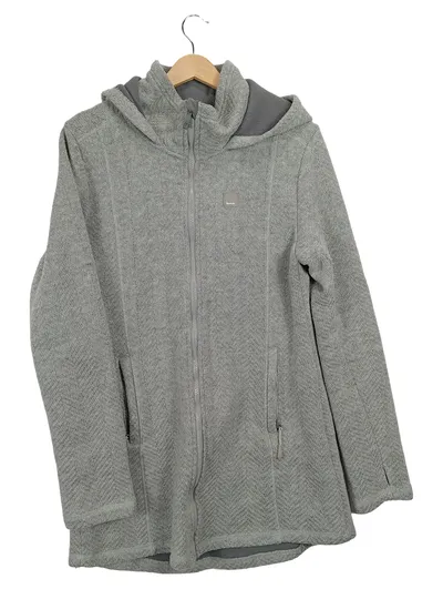 Bench Damen Fleecejacke Kapuze Strickoptik Grau Gr. XL 42