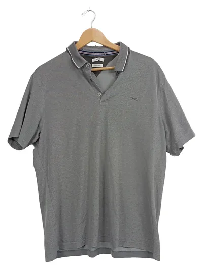 BRAX Herren Poloshirt Grau L Casual Baumwolle Polyester