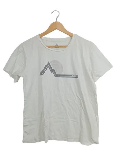 Burton Herren T-Shirt Gr. 50/L Weiß Sportlich mit Berg-Print