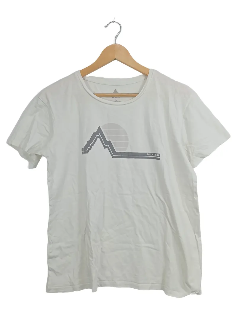 Burton Herren T-Shirt Gr. 50/L Weiß Sportlich mit Berg-Print 1