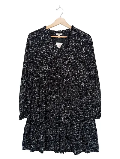 EDC by Esprit Damen Tunikakleid Gr. L schwarz gepunktet Viskose