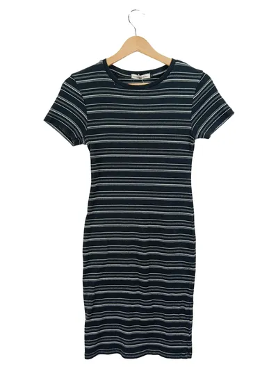 America Today Damen Freizeitkleid gestreift Gr. 36/S Schwarz Casual Rippstrick