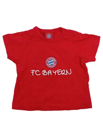 FC Bayern München Baby T-Shirt Gr. 68 Rot Baumwolle Logo Fanshirt Kinder