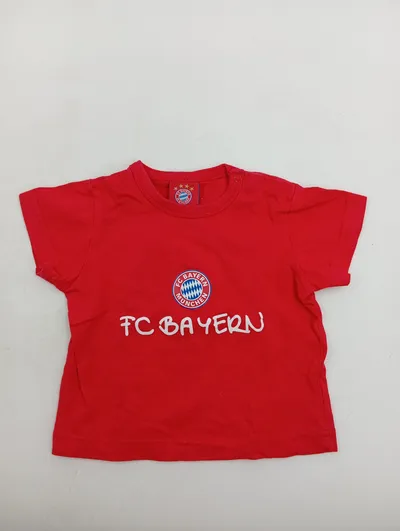 FC Bayern München Baby T-Shirt Gr. 68 Rot Baumwolle Logo Fanshirt Kinder