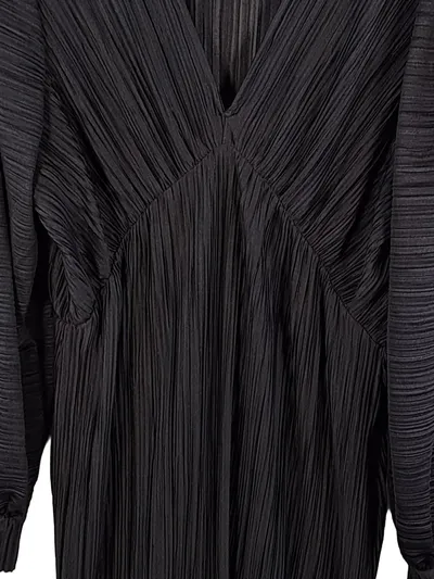 Vero Moda Strickkleid Damen Gr. 42 XL Schwarz Elegant Wickelkleid Falten