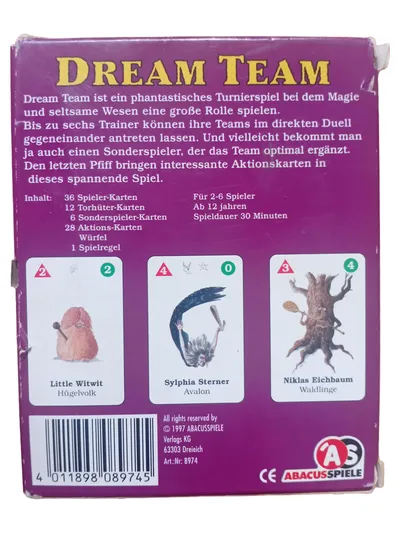 Abacusspiele Dream Team Brettspiel Fantasy Kartenspiel Turnier 2-6 Spieler