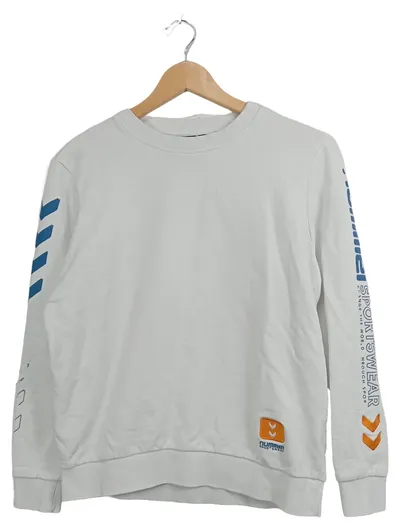 Hummel Herren Sweatshirt XXS Weiß Sportlich Logo-Print