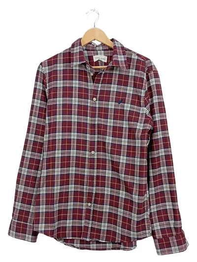 Pier One Herren Flanellhemd Karohemd Gr. M Rot Kariert Langarm