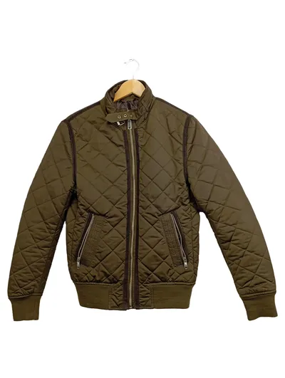 Zara Man Steppjacke Herren Jacke Gr. 38 Oliv Casual
