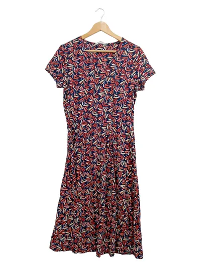 Seasalt Cornwall Damen Freizeitkleid Blattmuster Gr. 40 Casual Mehrfarbig