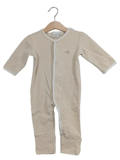 Feetje Schlafanzug Baby Gr. 74 Baumwolle Gestreift Beige Komfortabel Alltag