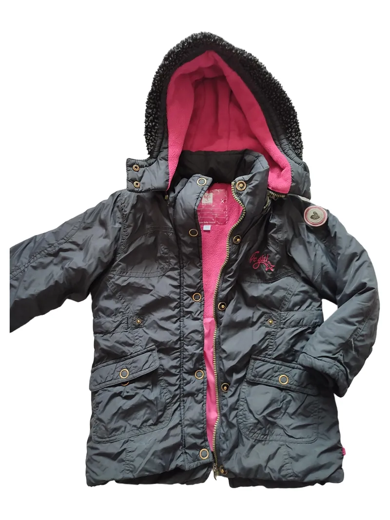 Babyface Mädchen Leichte Jacke Kinder Gr. 104 Grau Casual Kapuze Herbst Winter 2