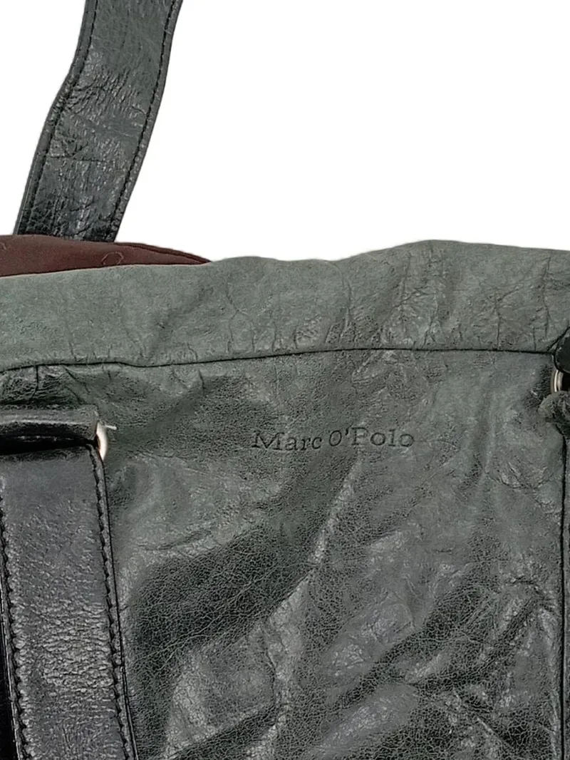 Marc O'Polo Damen Reisetasche Duffle Bag Leder Grün Schultertasche 3
