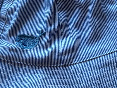ALANA Kinder Fischerhut Wal-Applikation gestreift Blau Größe 48