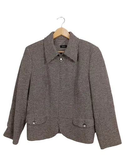 BASLER Blazer Damen Gr. 40 Braun Elegant Business Reißverschluss Polyester