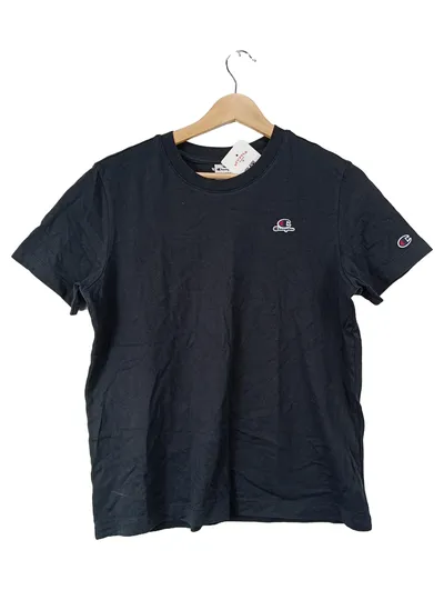 Champion Herren T-Shirt Gr. 40 Schwarz Sportlich Logo-Print