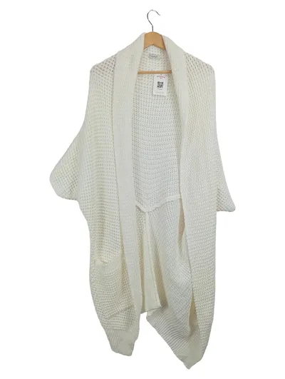ELAG Damen Strickjacke Cardigan Gr. XL Weiß Lochmuster Oversize