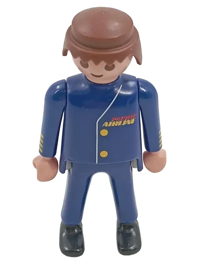 Playmobil Figur Pilot Pacific Airline Blau Uniform Flugzeug Kapitän