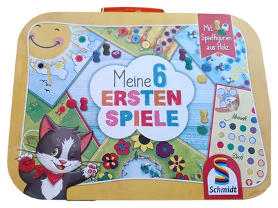 Schmidt Meine 6 Ersten Spiele Würfelspiel Kinderspiel ab 3 Jahre Holzfiguren
