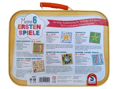 Schmidt Meine 6 Ersten Spiele Würfelspiel Kinderspiel ab 3 Jahre Holzfiguren