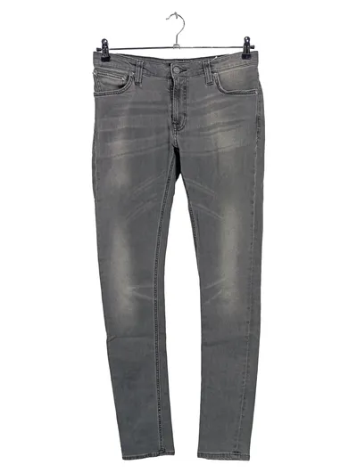 Nudie Jeans Herren Slim Fit Jeans Grau W32/L34 Casual Baumwolle Elasthan