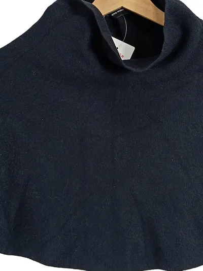 VERO MODA Damen Poncho Gr. 36/S Schwarz Basic Rollkragen