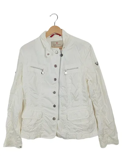 FUCHS SCHMITT Damen Leichte Jacke Gr. 38 M Weiß Casual Übergangsjacke
