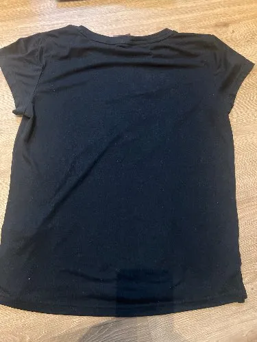 PUMA Damen Sport Shirt Gr. 34/XS Schwarz Logo Glitzer Dry Fit