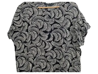 KAFFE Damen T-Shirt Gr. 40/L Schwarz Weiß Abstrakt Viskose