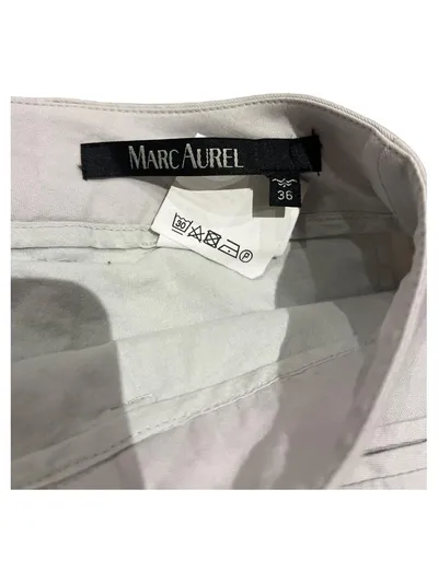 MARC AUREL Stoffhose Damen Gr. 36 Beige Ramie Baumwolle Business