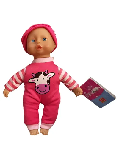 VEDES Strampler Kuh Babypuppe Natur Charmant Rosa 20 cm