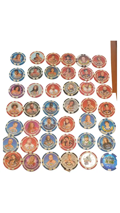 WWE Wrestling Chips Sammelkarten Set Mehrfarbig Sammelstücke