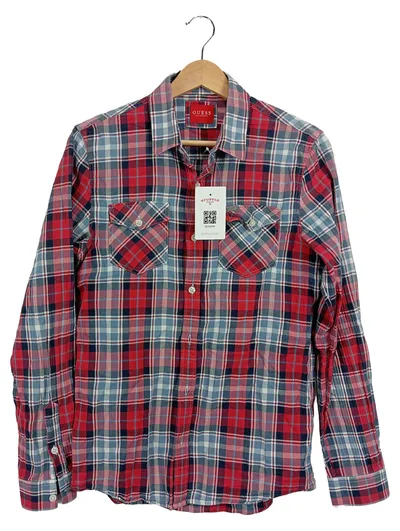 GUESS Herren Karohemd Langarm Gr. 34