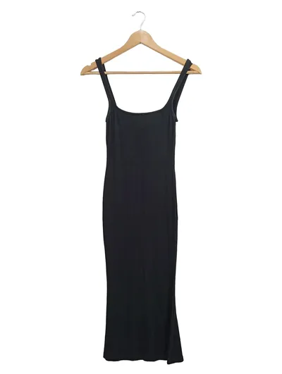 ASOS Design Freizeitkleid Damen Gr. 32/XXS Basic Schwarz Midi Trägerkleid