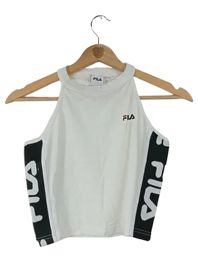 FILA Damen Crop Top Shirt Weiß Gr. 36/S Sportlich