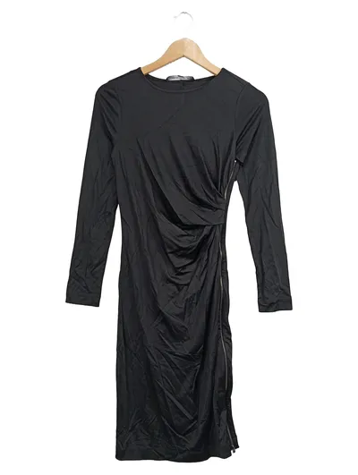 French Connection Damen Etuikleid Langarm Schwarz Gr. 32/XXS Elegant