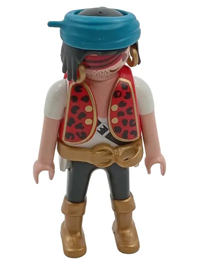 Playmobil Figur Pirat mit blauem Bandana Kopftuch Weste Stiefel