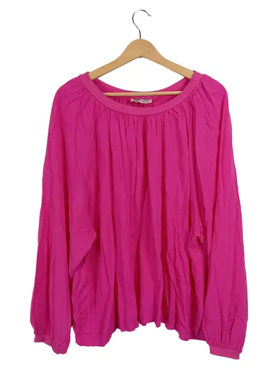 SELECTED TOUCH Bluse Damen Langarm Rippstrick Viskose Pink Gr. L