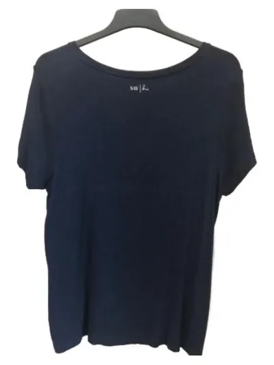 Street One Damen T-Shirt Sunrise Schriftzug Blau Gr. 44 XXL Strass