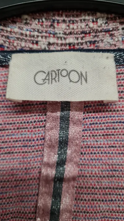 Cartoon Damen Blazer Jacke Gr. L Rosa Meliert Tweed Business