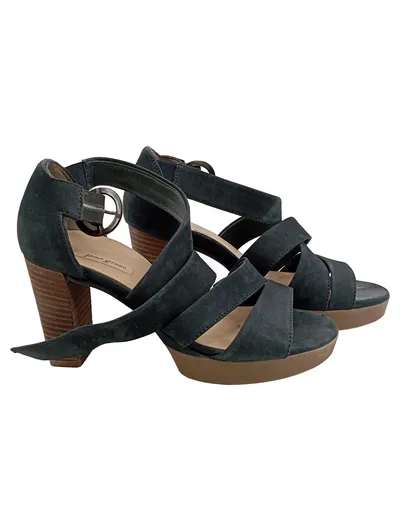 Paul Green Sandalen Damen Keilabsatz Gr. 36 Schwarz Elegant Riemchensandalen