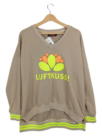Miss Goodlife Damen Pullover Beige Gr. 38/M mit Luftkuss Aufdruck Casual
